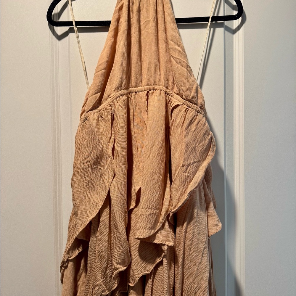 Free People Tan Backless Dress